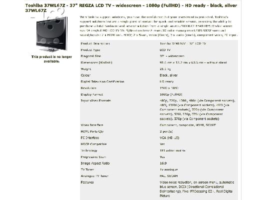 PoulaTo: Τηλεόραση Toshiba Regza - 37